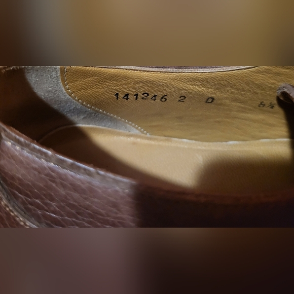 Santoni Brown Leather Oxford Shoe Men's Size 8.5 Made In Italy - Picture 5 of 15